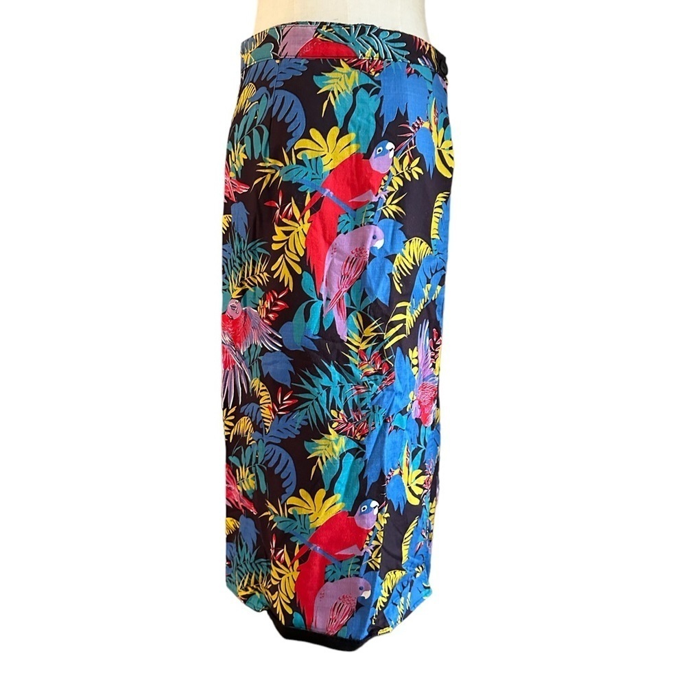 Vintage Tropical Button Wrap Skirt - Picture 3 of 4